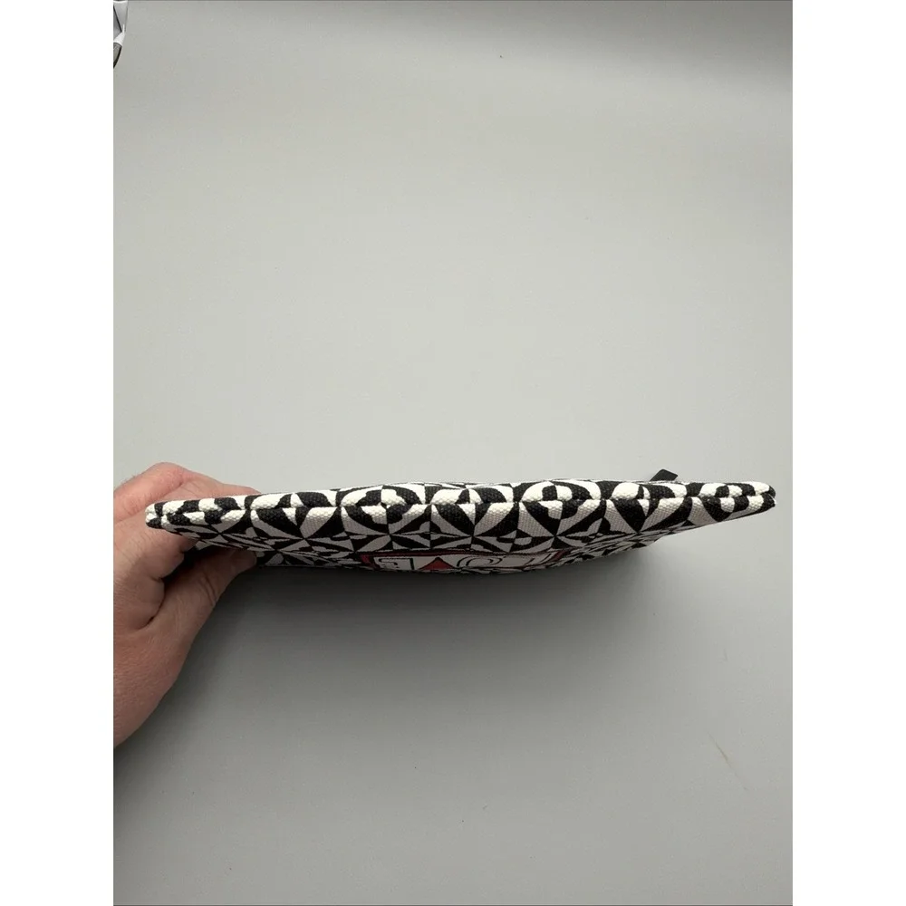 Brighton LOVE Zip Pouch Black White Cosmetic Bag Heart Print NWOT